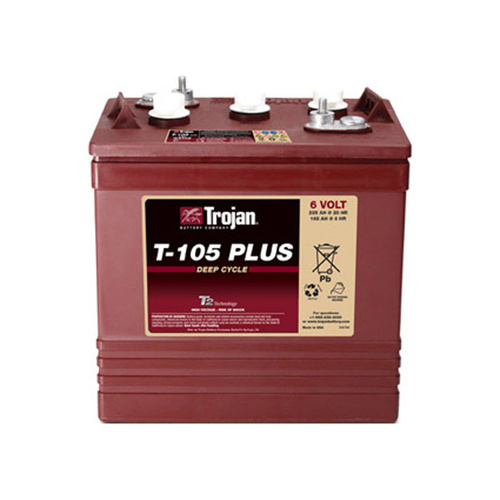 Trojan 6v 225ahr Flooded Deep Cycle Lead Acid Battery (T-105 Plus) - Mr ...