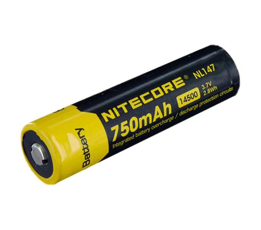 Nitecore Protected 14500 (AA Size) 3.7v 750mah Li-Ion Battery (NL147 ...