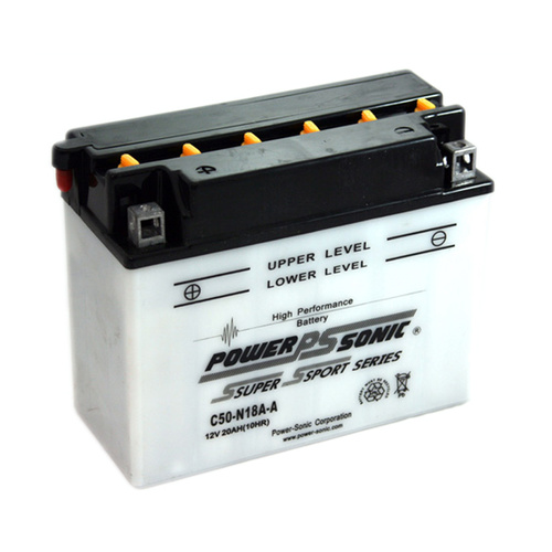 Power Sonic C50-N18A-A 12v 260ccA 20ahr Conventional Motorbike Battery ...