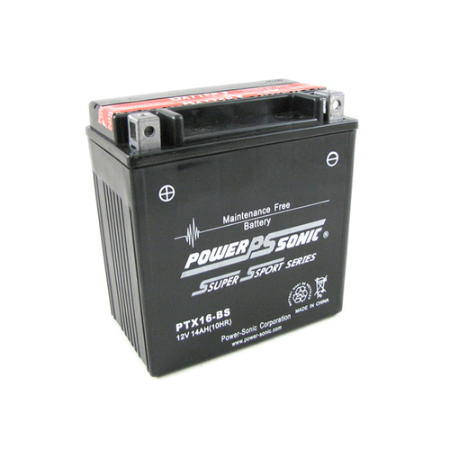 Power Sonic PTX16-BS 12v 220ccA 14ahr Sealed AGM Motorbike Battery ...